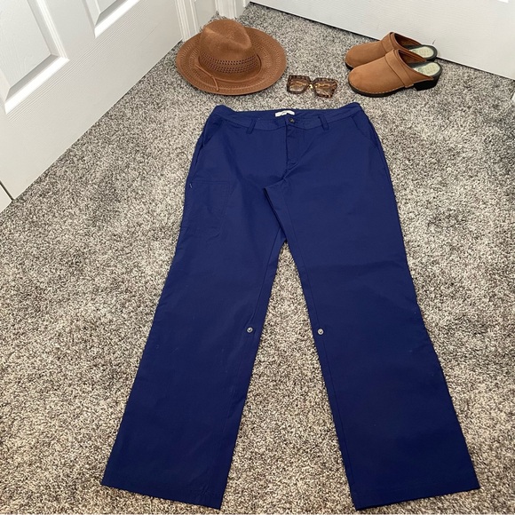 Bass Pants - Bass Royal Blue Nylon Blend Roll Leg Pants Size 10